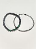 JTAW23ÇEB1115 PASLANMAZ ÇELİK BİLEKLİK ve CEYT ONYX HEMATİT BİLEKLİK KOMBİNİ KUTULU GARANTİLİ