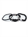 JTSS23KOB1270 JANTİ KOMBİN BİLEKLİK ORİJİNAL OBSİDYEN ONYX HAVLİT LAV HEMATİT DOĞALTAŞ HAKİKİ DERİ