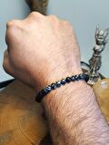 JTAW24DOB1343 JANTİ BİLEKLİK OBSİDYEN ONYX ve HEMATİT DOĞALTAŞ 6 MM