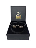 JTAW25BLK1611 HAKİKİ DERİ ZİRKON TAŞLI ALAŞIMLI METAL ONYX DOĞALTAŞLI MIKNATIS KAPAMA SİYAH GARANTİLİ HEDİYE KUTULU JANTİ BİLEKLİK