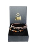JTSS26BLK1794 HAKİKİ DERİ MIKNATISLI KİLİT KAPLANGÖZÜ HEMATİT DOĞALTAŞ KUTULU GARANTİLİ KOMBİN JANTİ BİLEKLİK