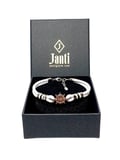 JTSS26BLK1876 PASLANMAZ ÇELİK KİLİT BEYAZ MİLAN İP EL YAPIMI GEMİ DÜMENİ UNISEX BİLEKLİK GARANTİLİ KUTULU JANTİ BİLEKLİK