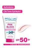 Procsin Pink Block Aydınlatıcı SPF50+ Güneş Kremi 50 ml