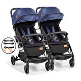 Baby2go Tulipa Cabin Otomatik Katlanan İkiz / Siyah Mavi