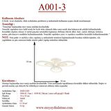 Eray Aydınlatma A001-3 Dimmer Kumandalı Led Avize
