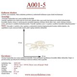 Eray Aydınlatma A001-5 Dimmer Kumandalı Led Avize