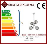 Topaç 4 lü Dikey Krom Avize