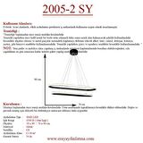 2005-2 Siyah Elips Led Avize