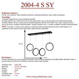 2004-4 S Siyah Sıralı Led Avize