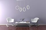 2004-4 S Beyaz Sıralı Led Avize