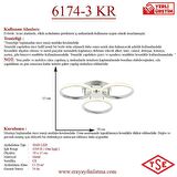 6174-3 Krom Led Avize