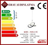 9192-1 Siyah Tekli Led Avize
