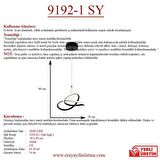 9192-1 Siyah Tekli Led Avize
