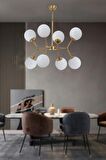 Topaç 8 li Opal Camlı Eskitme Avize