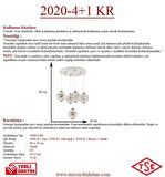 2020-4+1 5li Krom Sarkıt Led Avize