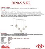 2020-5 Krom Powerled Sıralı 5 li Avize