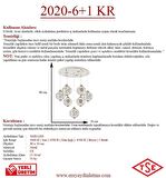 2020-6+1 7li Krom Sarkıt Led Avize