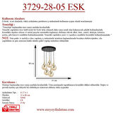 Eray Aydınlatma ERY 3729-28-05 5 li Eskitme Sarkıt Avize