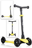 Wellgro Işıklı 3 Tekerli Yükseklik Ayarlı Scooter, Sarı