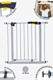 Wellgro Pro 75-80 cm Çocuk Merdiven ve Güvenlik Kapısı, Merdiven Korkuluğu, Gri