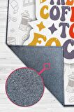 Homshtag Kahvenin Odak Gücü Pamuklu Dokuma Tabanlı Yıkanabilir Kaymaz Dekoratif Halı