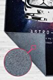 Homshtag Astro Kedi Pamuklu Dokuma Tabanlı Yıkanabilir Kaymaz Dekoratif Halı