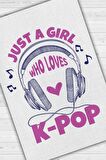 Homshtag K-pop Seven Bir kız Pamuklu Dokuma Tabanlı Yıkanabilir Kaymaz Dekoratif Halı