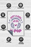 Homshtag K-pop Seven Bir kız Pamuklu Dokuma Tabanlı Yıkanabilir Kaymaz Dekoratif Halı