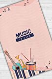 Homshtag Hayatım Müzik Pamuklu Dokuma Tabanlı Yıkanabilir Kaymaz Dekoratif Halı