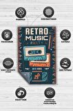 Homshtag Retro Müzik Pamuklu Dokuma Tabanlı Yıkanabilir Kaymaz Dekoratif Halı