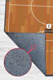 Homshtag Basketbol Oynamak İçin Doğdum Pamuklu Dokuma Tabanlı Yıkanabilir Kaymaz Dekoratif Basketbol Sever Halısı