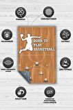Homshtag Basketbol Oynamak İçin Doğdum Pamuklu Dokuma Tabanlı Yıkanabilir Kaymaz Dekoratif Basketbol Sever Halısı