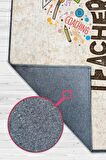 Homshtag Öğretmen Ağacı Pamuklu Dokuma Tabanlı Yıkanabilir Kaymaz Öğretmen  Halısı