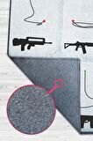 Homshtag Recoil Pamuklu Dokuma Tabanlı Yıkanabilir Kaymaz Gamer Halısı