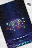 Homshtag Neon Gamer Dokuma Tabanlı Yıkanabilir Kaymaz Gamer Halısı