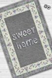 Homshtag Tatlı Evim Pamuklu Dokuma Tabanlı Yıkanabilir Kaymaz Dekoratif Ev Aile Halısı