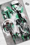 Homshtag Yıldız Karakterler Dokuma Tabanlı Yıkanabilir Kaymaz  Star Wars Film Halısı