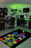 Homshtag Tetris Dokuma Tabanlı Yıkanabilir Kaymaz Gamer Halısı