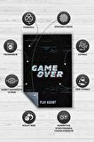 Homshtag Oyun Bitti Dokuma Tabanlı Yıkanabilir Kaymaz Gamer Halısı