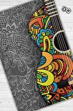Homshtag Gitar Renkleri  Pamuklu Dokuma Tabanlı Yıkanabilir Kaymaz Dekoratif Halı