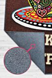 Homshtag Türk Kahvesi Pamuklu Dokuma Tabanlı Yıkanabilir Dekoratif Halı