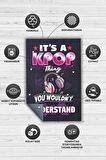 Homshtag Bu K-pop Sen Anlamazsın Pamuklu Dokuma Tabanlı Yıkanabilir Dekoratif Halı
