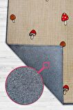 Homshtag Minimalist Mantarlar Dokuma Tabanlı Yıkanabilir Dekoratif Halı