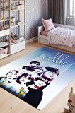 Homshtag Yet to Come BTS Pamuklu Dokuma Tabanlı Yıkanabilir Dekoratif Halı