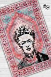 Homshtag Kahlo Dokuma Tabanlı Yıkanabilir Kaymaz Sanat Sever Halısı