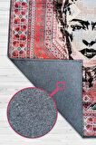 Homshtag Kahlo Dokuma Tabanlı Yıkanabilir Kaymaz Sanat Sever Halısı