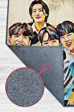Homshtag Monsta X Pamuklu Dokuma Tabanlı Yıkanabilir Dekoratif Halı