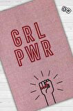 Homshtag Grl Pwr Pamuklu Dokuma Tabanlı Yıkanabilir Dekoratif Halı