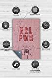 Homshtag Grl Pwr Pamuklu Dokuma Tabanlı Yıkanabilir Dekoratif Halı