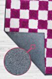 Homshtag Minimalist Damalı Dokuma Tabanlı Yıkanabilir Dekoratif Halı